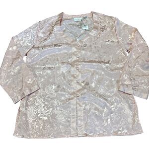 VTG Victoria Secret Gold Label Floral Jacquard Lingerie Sleep Shirt Womens S NWT